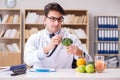 The doctor in gmo food concept Royalty Free Stock Photo