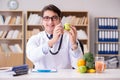 The doctor in gmo food concept Royalty Free Stock Photo