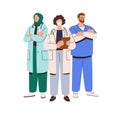 Doctor group portrait. Medical worker standing. Hospital staff, clinic personnel. Healthcare team, therapist Royalty Free Stock Photo