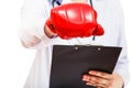 Doctor hand in boxing glove isolated Royalty Free Stock Photo