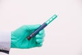 Doctor holding medical tool,insulin pen Royalty Free Stock Photo