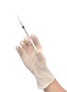 Doctor hand with medical insulin syringe in hand Royalty Free Stock Photo