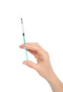 Doctor hand with medical insulin syringe ready for injection Royalty Free Stock Photo