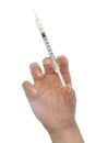 Doctor hand with medical insulin syringe ready for injection Royalty Free Stock Photo