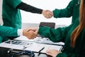 Doctor handshake and partnership in healthcare, medicine or trust for collaboration, unity or support.Team of medical experts Royalty Free Stock Photo