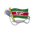 Doctor happy flag suriname with the cartoon