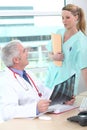 Doctor having a conversation Royalty Free Stock Photo