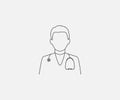 Doctor, health, medical icon. Vector illustration, flat design. Royalty Free Stock Photo