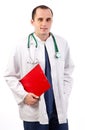 Doctor with health record document Royalty Free Stock Photo