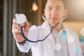 Doctor with Heart Disease Checker Royalty Free Stock Photo