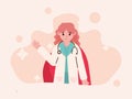 Doctor hero, female physician with stethoscope and red cape Royalty Free Stock Photo