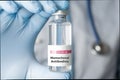 Doctor hold a vial of monoclonal antibodies, a new treatment for coronavirus Covid-19