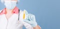 Doctor holding antidote Royalty Free Stock Photo