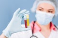 Doctor holding an antidote Royalty Free Stock Photo