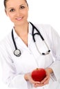 Doctor holding apple Royalty Free Stock Photo