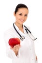 Doctor holding apple Royalty Free Stock Photo