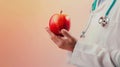 The Doctor Holding Apple.AI generated image Royalty Free Stock Photo