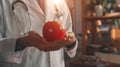 The doctor holding apple.AI generated image Royalty Free Stock Photo