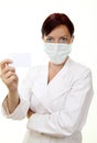 Doctor holding blank card Royalty Free Stock Photo