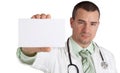 Doctor holding blank card Royalty Free Stock Photo