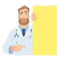 Doctor holding blank signboard