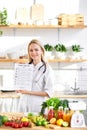 Doctor holding healthy balnced diet list for clients in hands Royalty Free Stock Photo