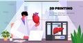doctor holding human transplantation organ models prints on 3d bio printer medical printing biological engineering