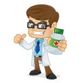 Doctor Holding a Medicine Bottle and Giving Thumb up