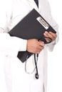 Doctor holding note books and stetoscope