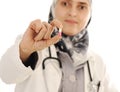 Doctor holding a pill, solution for you, Royalty Free Stock Photo