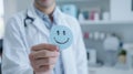 The doctor holding smiley face.AI generated image Royalty Free Stock Photo