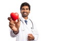 Doctor holding unfocused heart shape Royalty Free Stock Photo