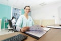 doctor in hospital reception Royalty Free Stock Photo