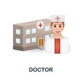 Doctor icon. 3d illustration from health check collection. Creative Doctor 3d icon for web design, templates