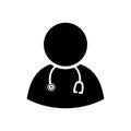 Doctor icon, health worker symbol, isolated pictogram human silhouette