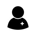 Doctor icon, health worker symbol, isolated pictogram human silhouette