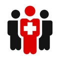 Doctor icon, hospital team -