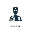 Doctor icon. Monochrome simple Healthcare icon for templates, web design and infographics