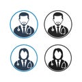 Doctor Icon set. Flat style vector Royalty Free Stock Photo