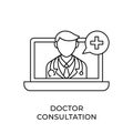 Doctor icon vector illustration. Doctor Consultation icon vector. Doctor icon design isolated on white background. Doctor vector