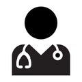 Doctor Icon Vector With Stethoscope for Medical Consultation Physician Profile Symbol Male Avatar in Glyph Pictogram Royalty Free Stock Photo