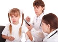 Doctor inject inoculation to child. Royalty Free Stock Photo