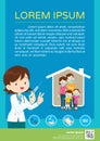 Doctor injection Covid Vaccination poster template Royalty Free Stock Photo