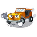 Doctor jeep car isolated with the cartoon Royalty Free Stock Photo