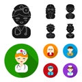 Doctor, judge, business, police.Profession set collection icons in black, flat style vector symbol stock illustration