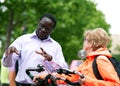 Doctor Karamba Diaby from the SPD party at the dialogue in Halle Saale, Saxony-Anhalt, Germany