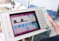 Doctor keeps touchscreen of the medical device