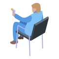 Doctor laser hair removal icon, isometric style