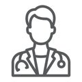 Doctor line icon, medicine and hospital, physician