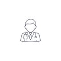 Doctor linear icon. Medical worker. Thin line illustration. Vector isolated outline drawing